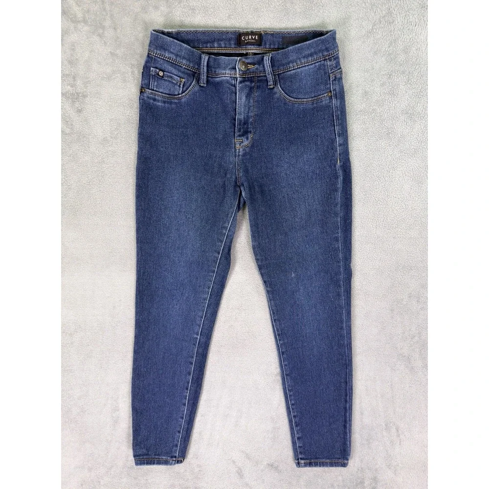 Curve Appeal Jeans Womens 6/28 Blue Dark Wash High Rise Minimalist Jegging